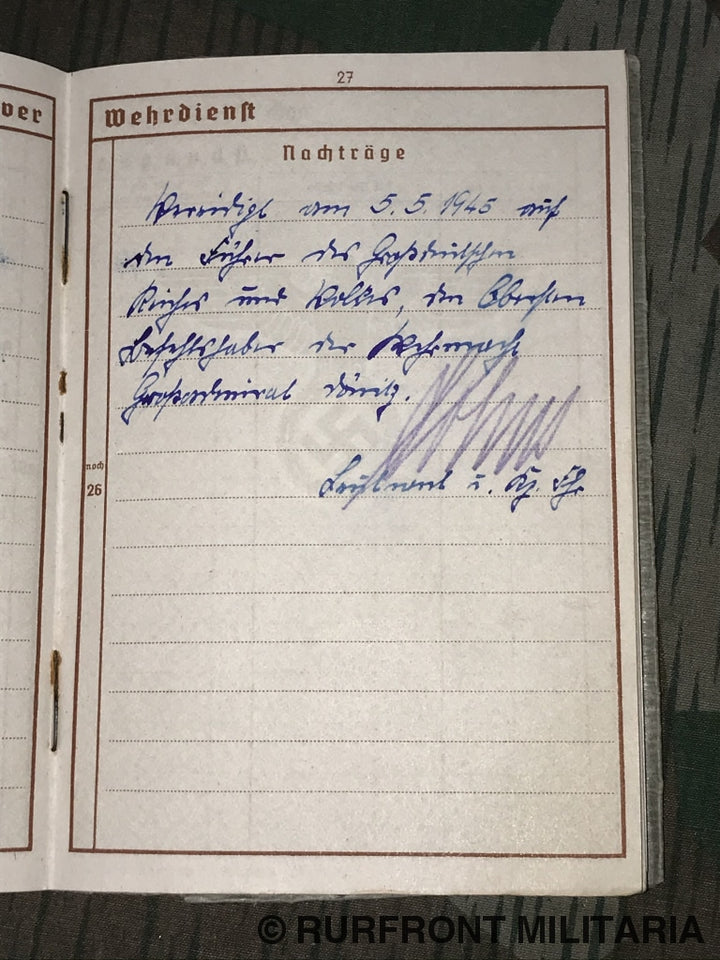 Wehrpass Helmut Dütz Fallschirmjäger Westfront Nederland Reichswald.