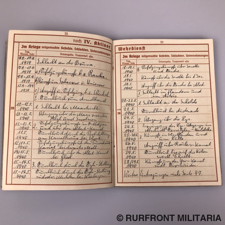 Wehrpass Leutnant Des Regiments Jens Thomsen Infanterie Regiment 46