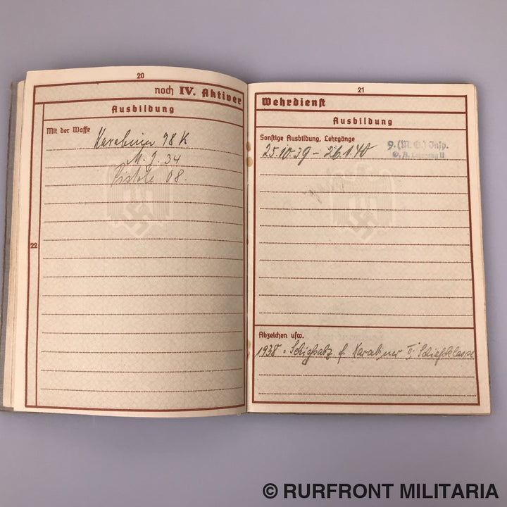 Wehrpass Leutnant Des Regiments Jens Thomsen Infanterie Regiment 46