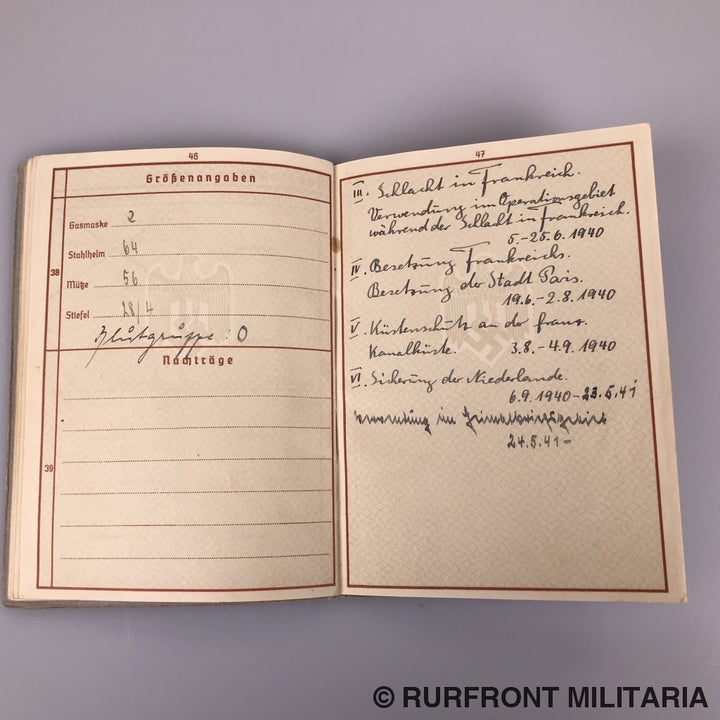 Wehrpass Leutnant Des Regiments Jens Thomsen Infanterie Regiment 46