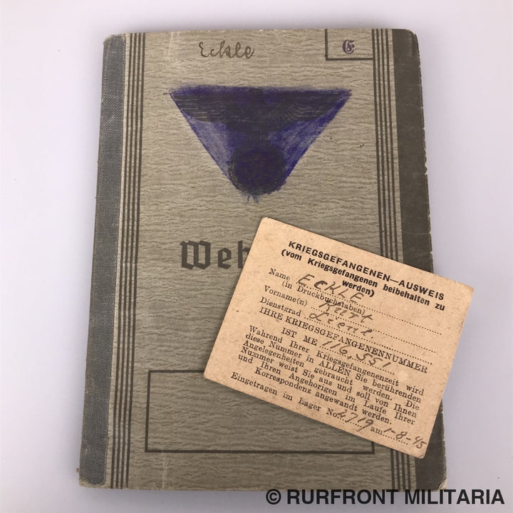 Wehrpass Leutnant Kurt Eckle Griekenland Leros Festungsbrigade 968.