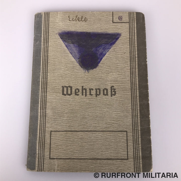 Wehrpass Leutnant Kurt Eckle Griekenland Leros Festungsbrigade 968.