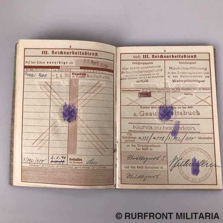 Wehrpass Leutnant Kurt Eckle Griekenland Leros Festungsbrigade 968.