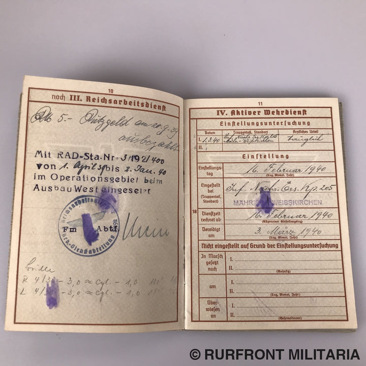 Wehrpass Leutnant Kurt Eckle Griekenland Leros Festungsbrigade 968.