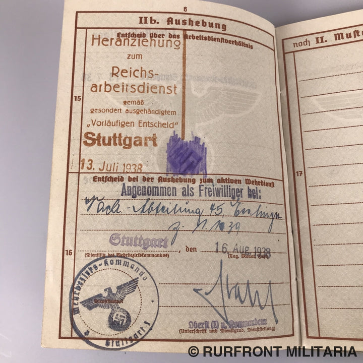 Wehrpass Leutnant Kurt Eckle Griekenland Leros Festungsbrigade 968.