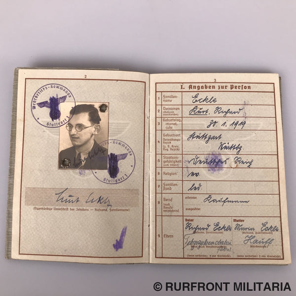 Wehrpass Leutnant Kurt Eckle Griekenland Leros Festungsbrigade 968. Wehrpass Leutnant Kurt Eckle Griekenland Leros Festungsbrigade 968.