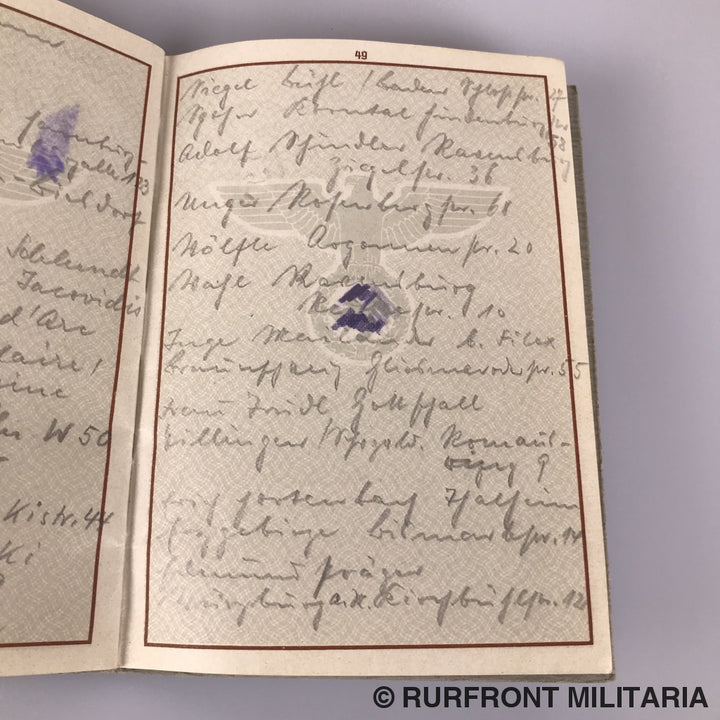 Wehrpass Leutnant Kurt Eckle Griekenland Leros Festungsbrigade 968.