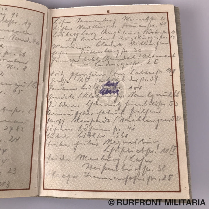 Wehrpass Leutnant Kurt Eckle Griekenland Leros Festungsbrigade 968.