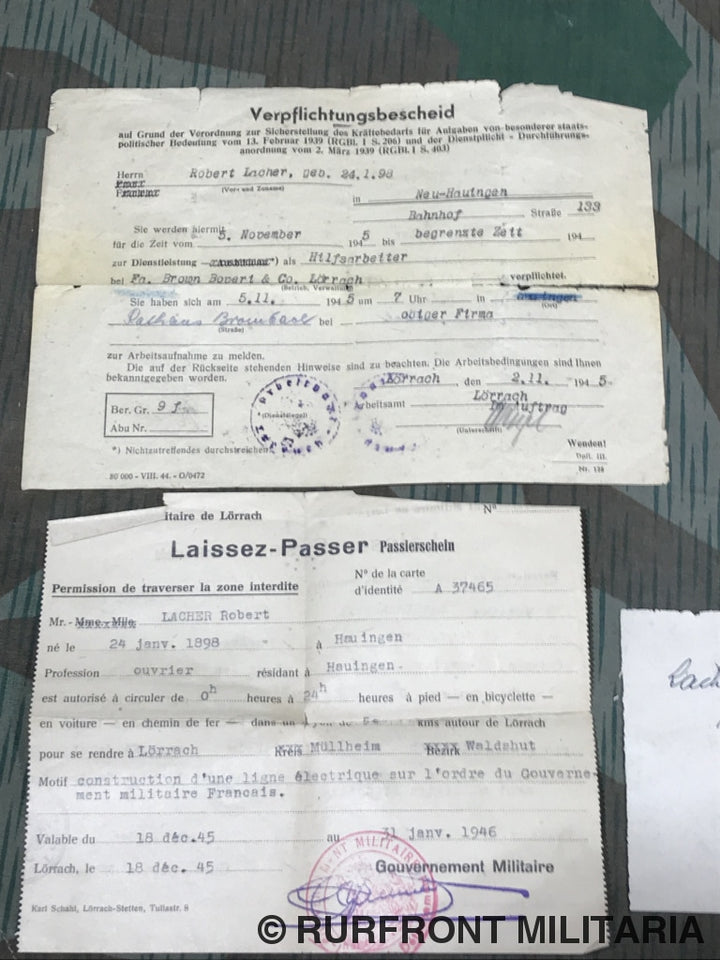 Wehrpass Set Robert Lacher Volkssturm.