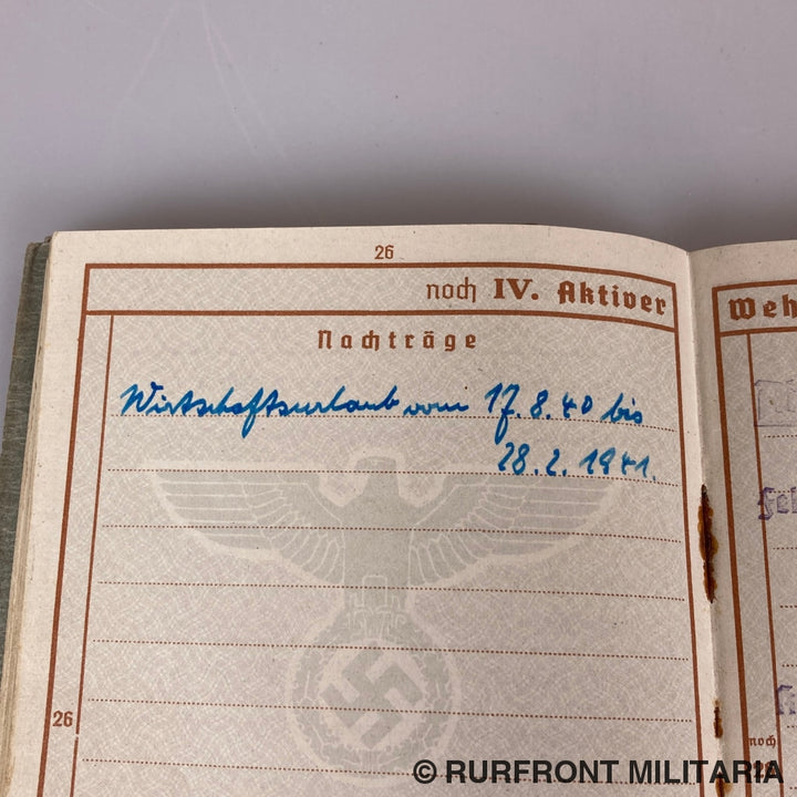 Wehrpass Set Wehrmacht Musiker Heinrich Kaufeld I.r. 420