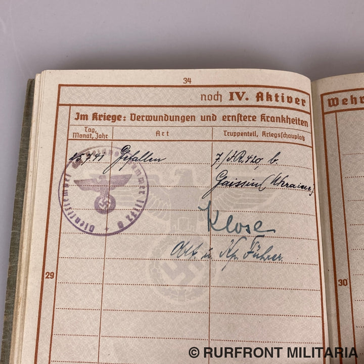 Wehrpass Set Wehrmacht Musiker Heinrich Kaufeld I.r. 420