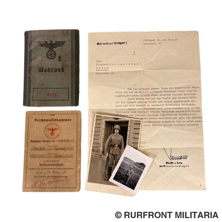 Wehrpass Set Wehrmacht Musiker Heinrich Kaufeld I.r. 420