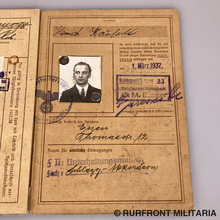 Wehrpass Set Wehrmacht Musiker Heinrich Kaufeld I.r. 420