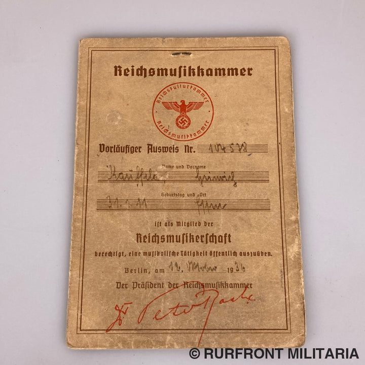 Wehrpass Set Wehrmacht Musiker Heinrich Kaufeld I.r. 420