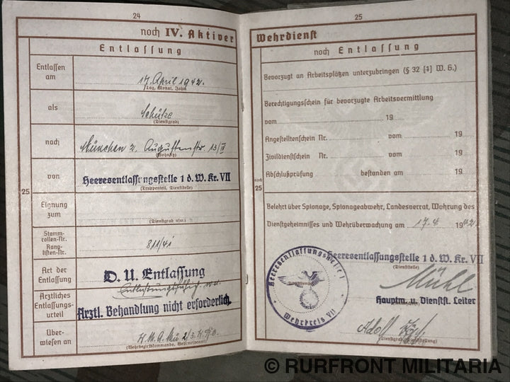 Wehrpass Set Wolf Zöpf Kraftfahrer.