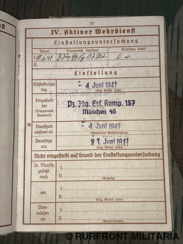 Wehrpass Set Wolf Zöpf Kraftfahrer.