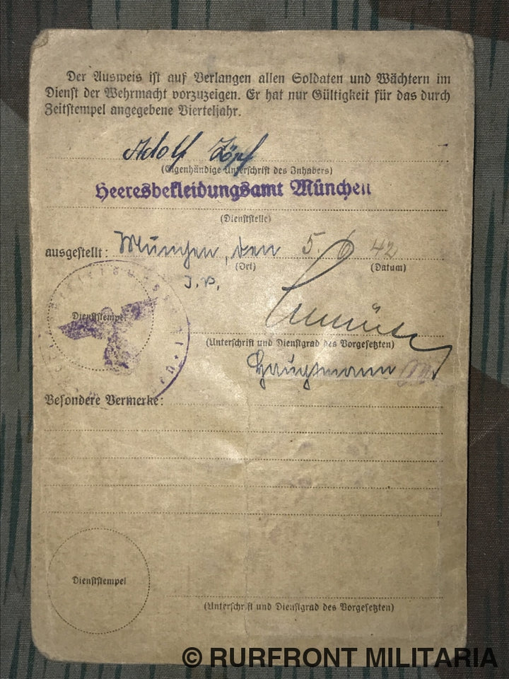 Wehrpass Set Wolf Zöpf Kraftfahrer.