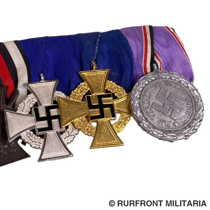 5-Delige Duitse Ordensspange Wo1 Veteraan Luftschutz
