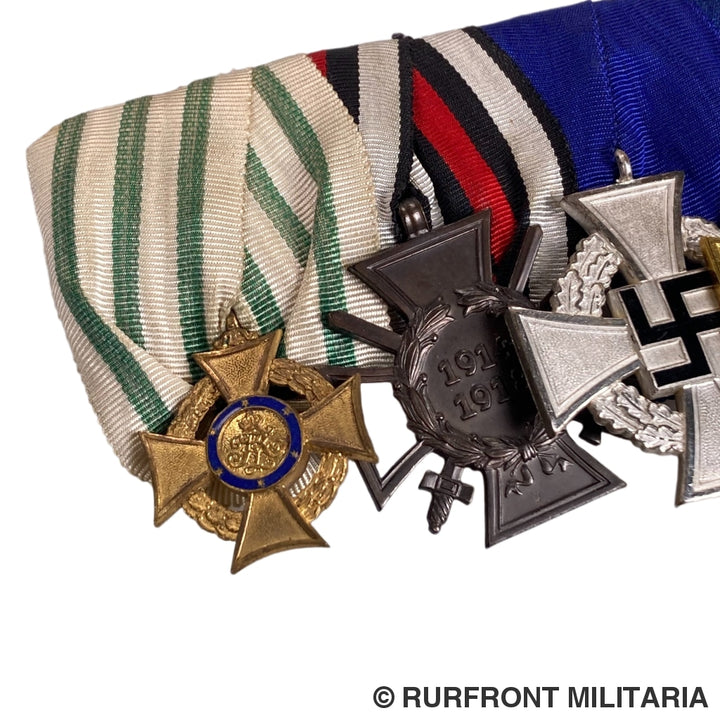 5-Delige Duitse Ordensspange Wo1 Veteraan Luftschutz