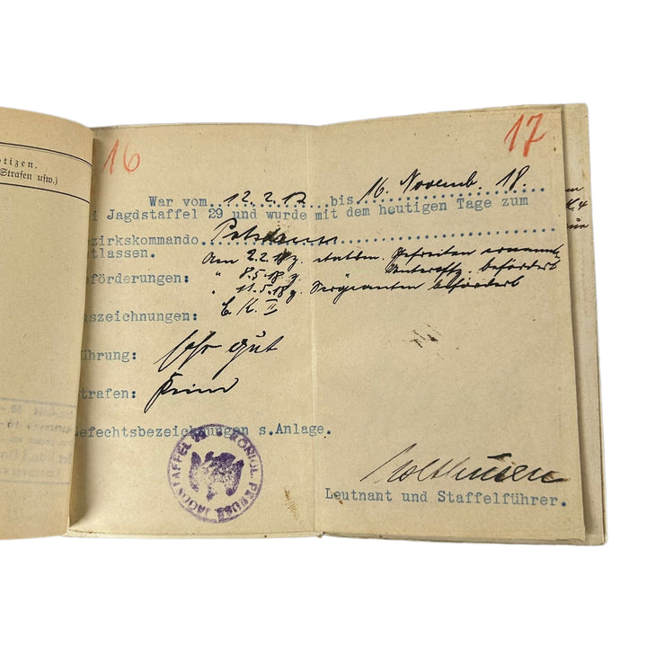 Duitse wo1 papierset fliegertruppe jagdstaffel 29