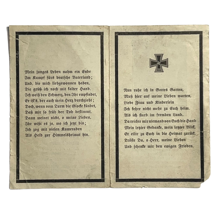 BIDPRENT UNTEROFFIZIER WILHELM RUNKLER K.I.A. OSTFRONT 1944