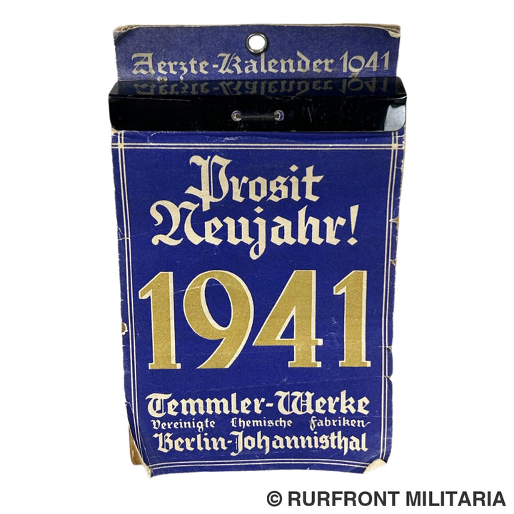Ärzte Kalender 1941 Temmler-Werke Berlin-Johannisthal met Pervitin reclame.