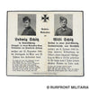 Bidprent 2 broers Ludwig & Willi Schötz Leningrad/Ostfront