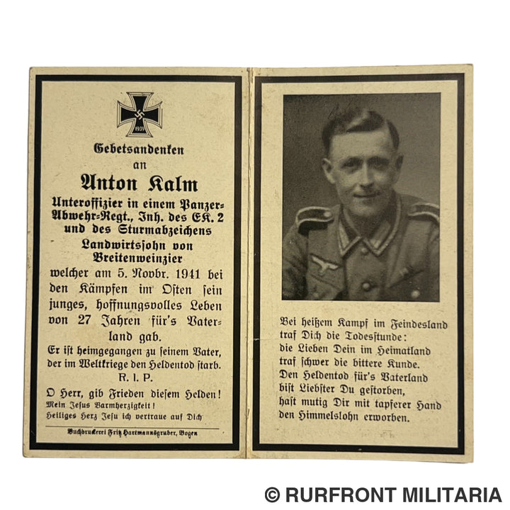 BIDPRENT ANTON KALM (BREITENWEINZIER) PANZER-ABWEHR-REGT. 1941