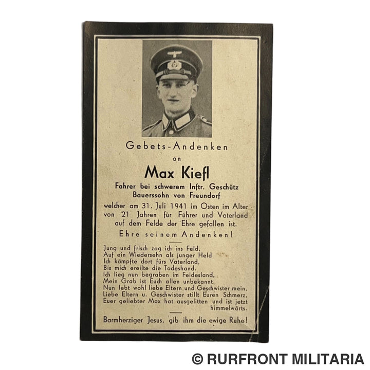 BIDPRENT MAX KIEFL (FREUNDORF) SCHWERES INFTR. GESCHÜTZ 1941