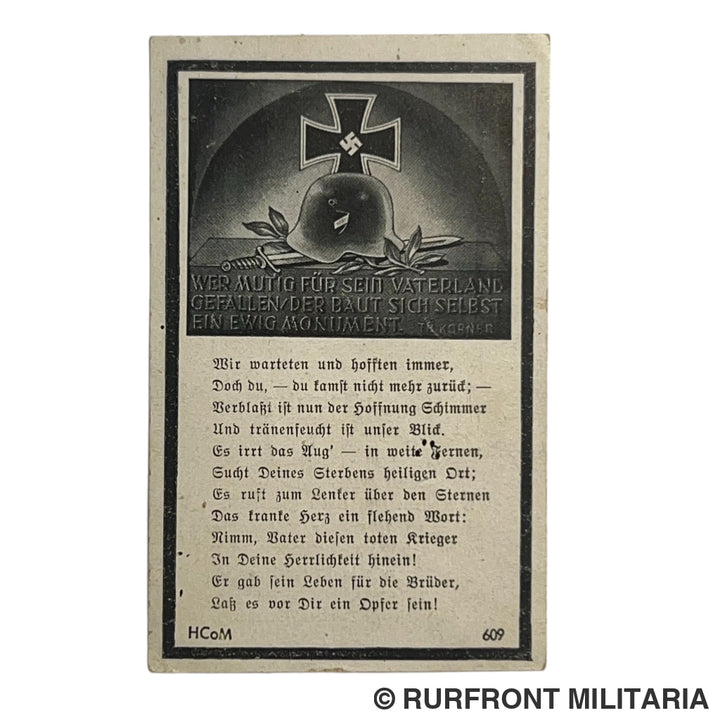 BIDPRENT OBERGEFREITER XAVER FRAMMELSBERGER (HÖRABACH) FLAK K.I.A. Südostfront 1944