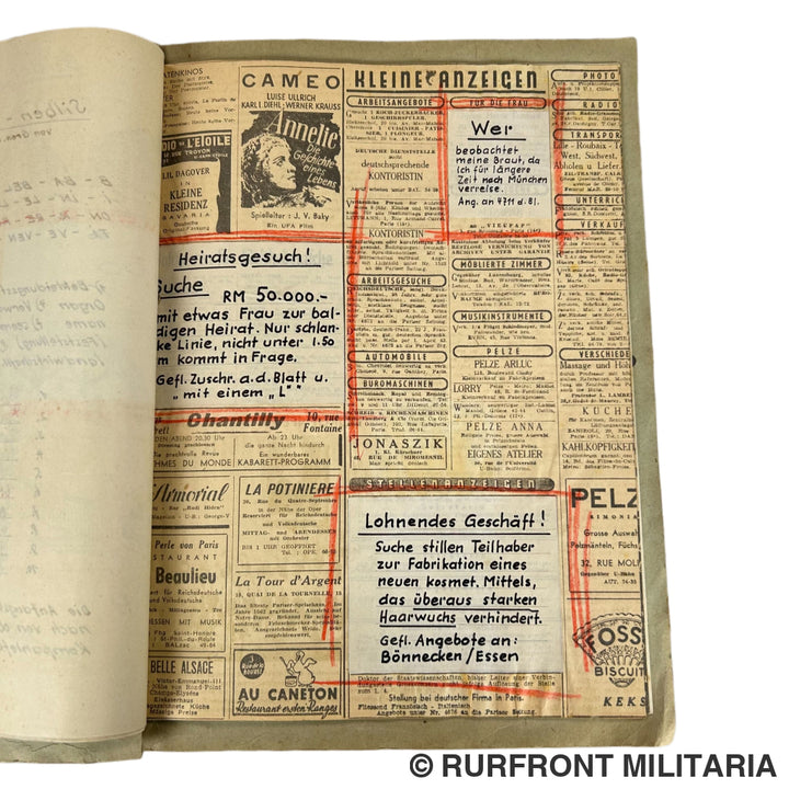 Bierzeitung kameradschaftsabend des Uffz-Korps des 6./569 Saint Chamas/Rivesaltes France 1943.