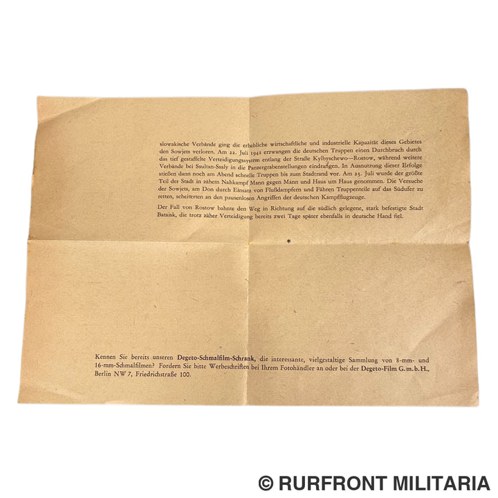 Degeto folge 38 weltspiegel 16mm film 1942 Stürm auf Rostow Ostfront