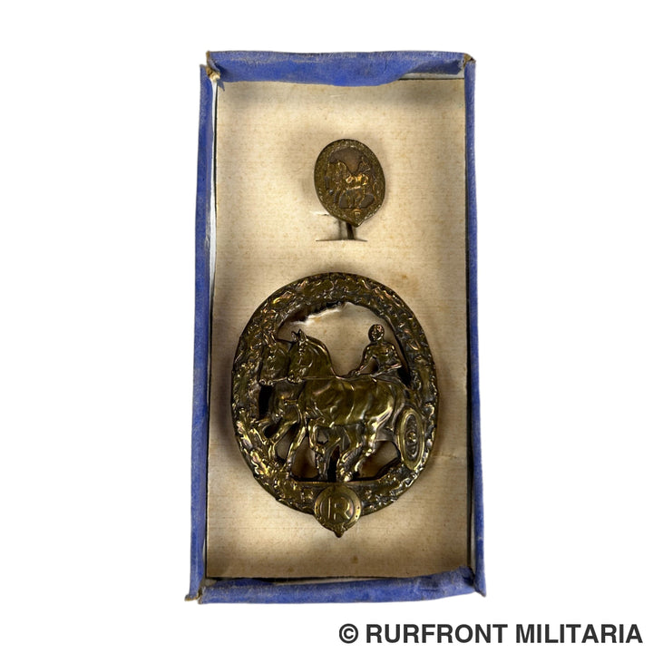 Deutsche Fahrer en Reiter Abzeichen set met oorkondes op naam van Heinz Fiedler