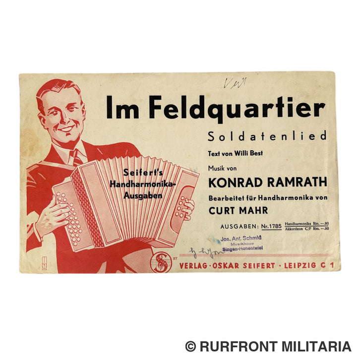 Duits notenboekje voor Harmonika Im feldquartier 1938