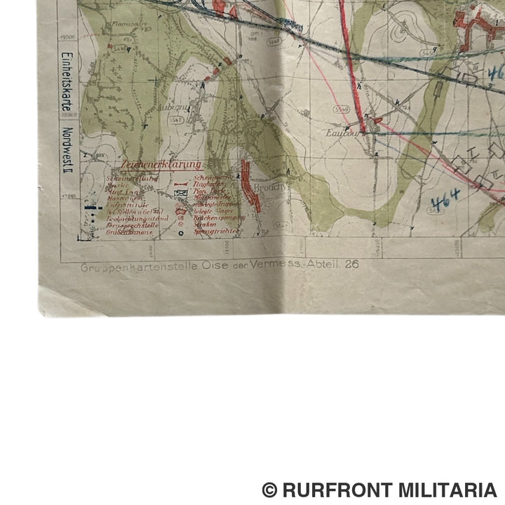 Duitse Stellling En Loopgravenkaart 1918 Saint-Quintin