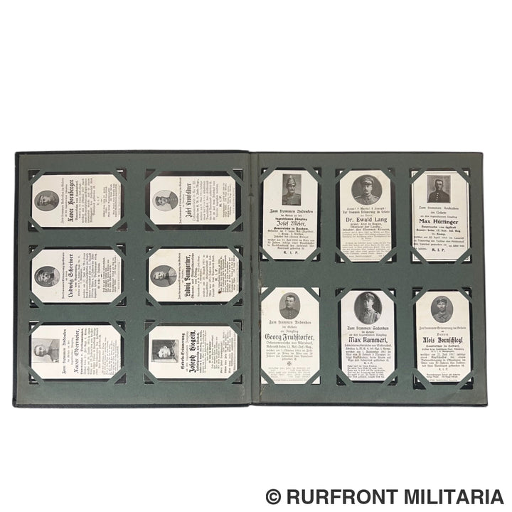 Duitse wo1 bidprentenalbum Westfront France Belgium 100 bidprenten Regio Landkreis Straubing-Bogen.