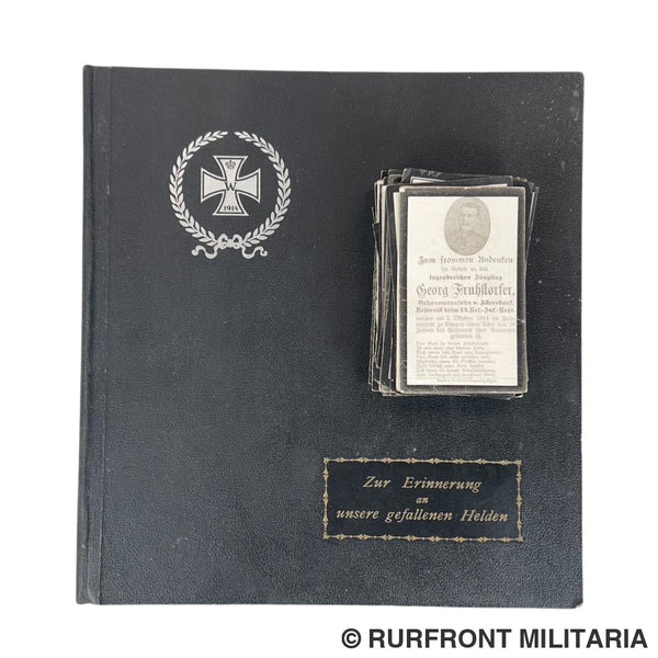 Duitse wo1 bidprentenalbum Westfront France Belgium 100 bidprenten Regio Landkreis Straubing-Bogen.