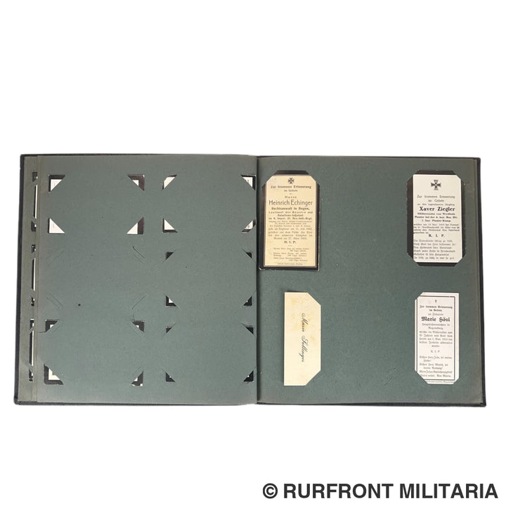 Duitse wo1 bidprentenalbum Westfront France Belgium 100 bidprenten Regio Landkreis Straubing-Bogen.