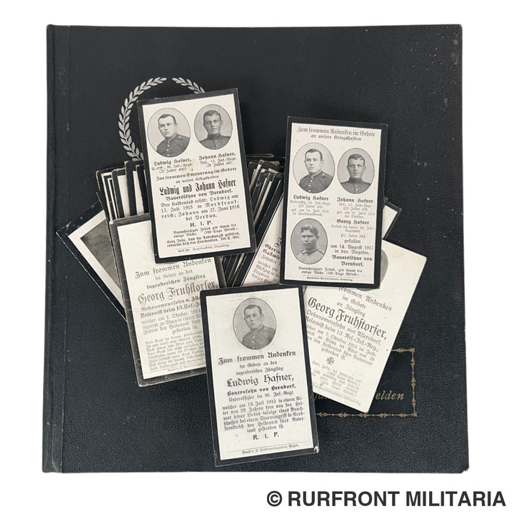 Duitse wo1 bidprentenalbum Westfront France Belgium 100 bidprenten Regio Landkreis Straubing-Bogen.