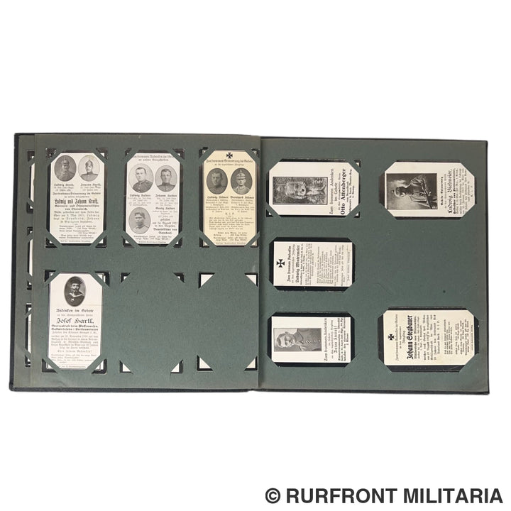 Duitse wo1 bidprentenalbum Westfront France Belgium 100 bidprenten Regio Landkreis Straubing-Bogen.