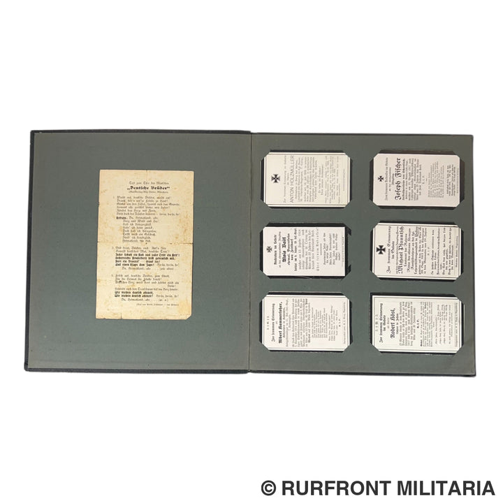 Duitse wo1 bidprentenalbum Westfront France Belgium 100 bidprenten Regio Landkreis Straubing-Bogen.