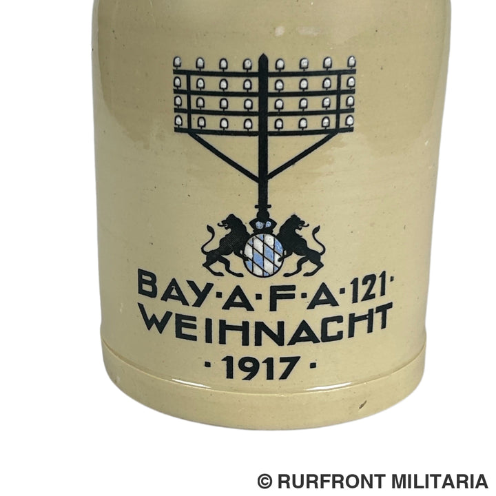 Duitse wo1 bierpul bayerische Armee fernsprechabteilung 121 Weihnacht 1917