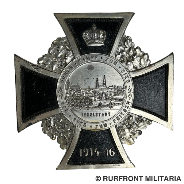 Duitse wo1 plaquette Durch Kampf zum Sieg Ingolstadt 1914-16