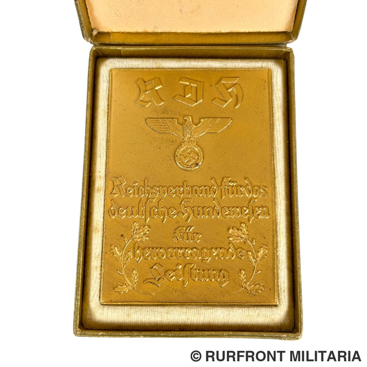 Ereplaquette In Etui Reichsverband Für Das Deutsche Hundewesen