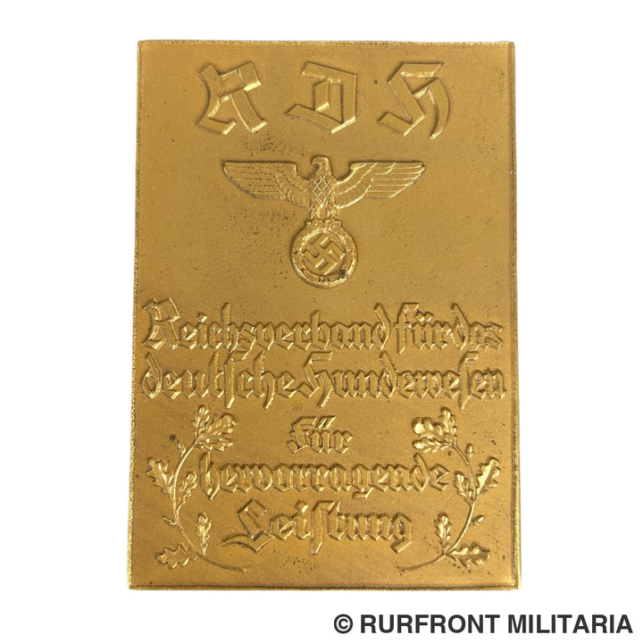 Ereplaquette In Etui Reichsverband Für Das Deutsche Hundewesen