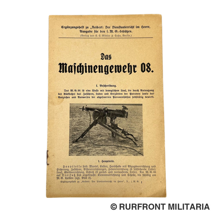 Ergänzungsheft voor de reibert M.G. Schütze Maschinengewehr 08