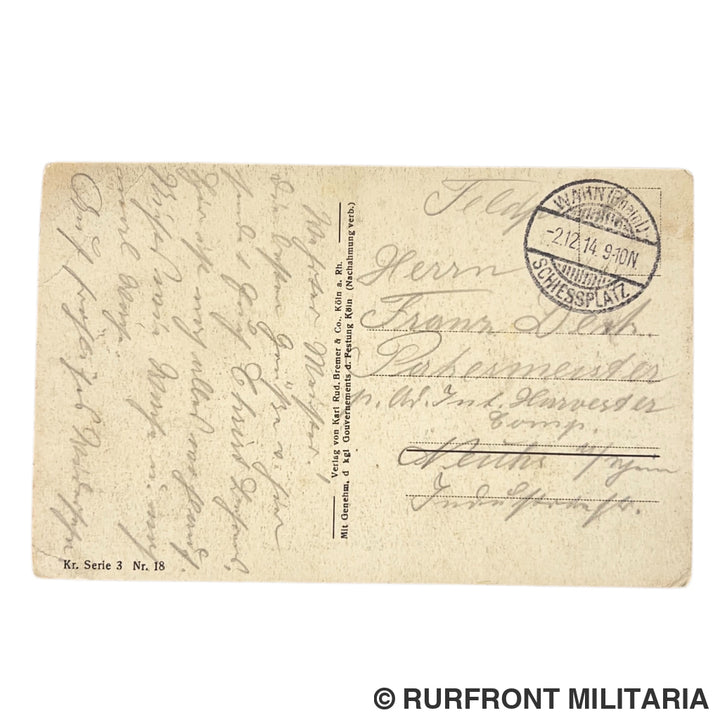 Feldpost 1914 – Kriegsgefangene Barbierstube Wahner Heide (Schiessplatz Wahn)