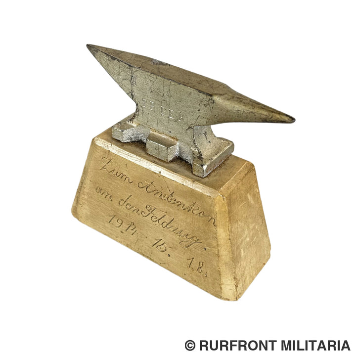 Feldzug 1914-15 Miniatuur Aambeeld Op Sokkel