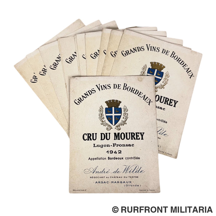 Franse Wijnetiketten Cru du Mourey Bordeaux 1942