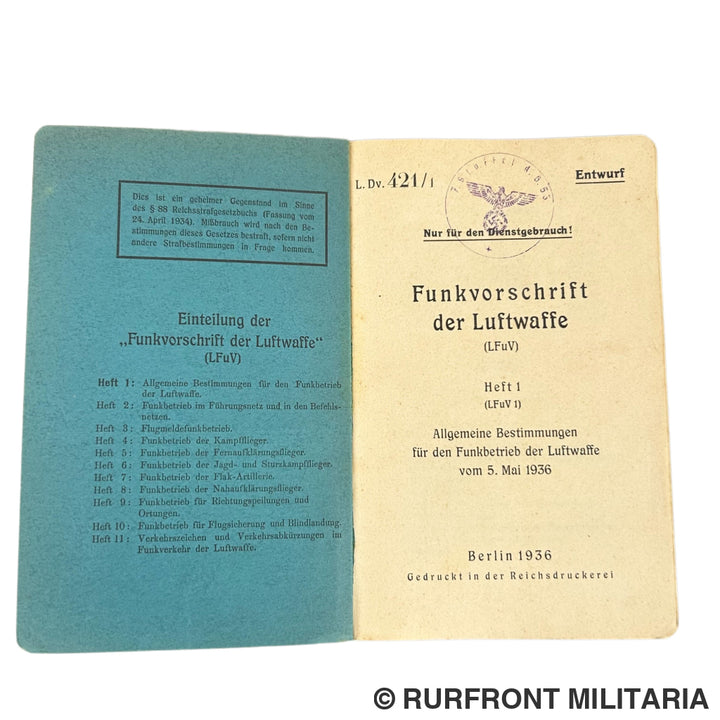 Funkvorschrift Der Luftwaffe Heft 1 Allgemeine Bestimmungen Für Den Funkbetrieb Luftwaffe Legion